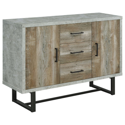 Abelardo 3-drawer Accent Cabinet Weathered Oak and Cement