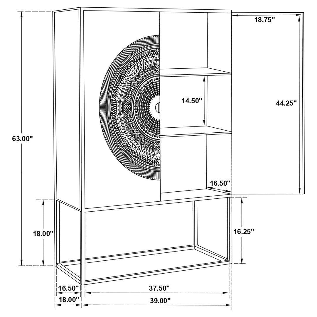 Jenna 2-door Accent Cabinet Black