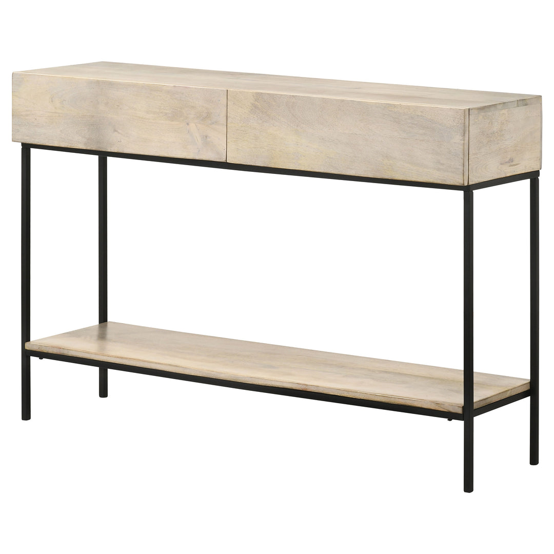 Rubeus 2-drawer Console Table with Open Shelf White Washed