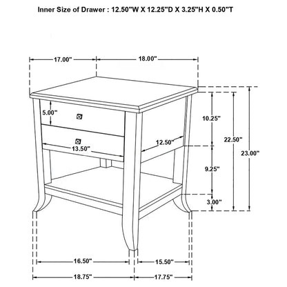 Russo 2-drawer Accent Table with Open Shelf Natural Mango