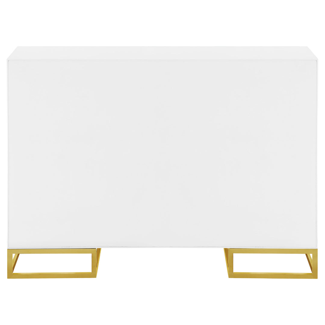 Elsa 2-door Accent Cabinet with Adjustable Shelves White and Gold