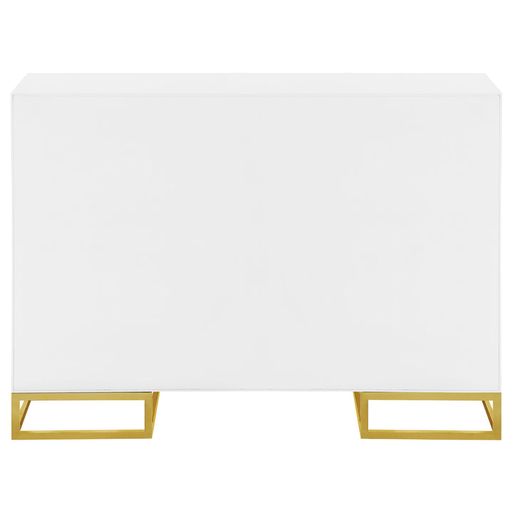 Elsa 2-door Accent Cabinet with Adjustable Shelves White and Gold