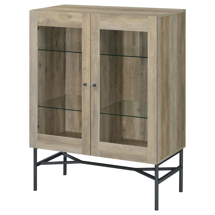 Bonilla 2-door Accent Cabinet with Glass Shelves