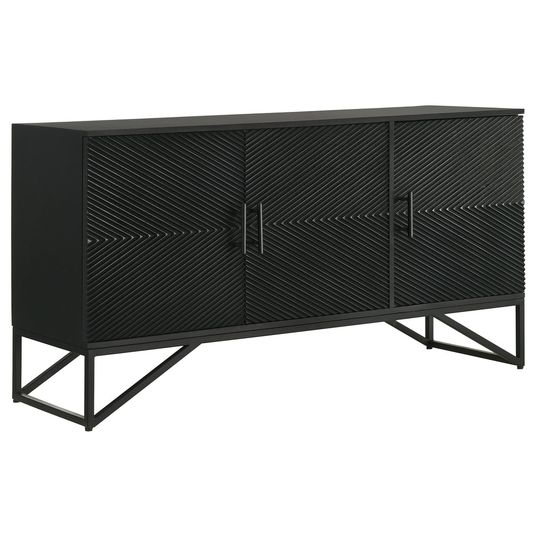 Riddell 3-door Accent Cabinet Black