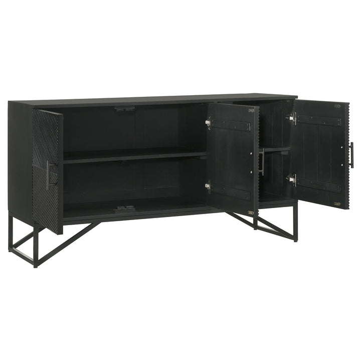 Riddell 3-door Accent Cabinet Black