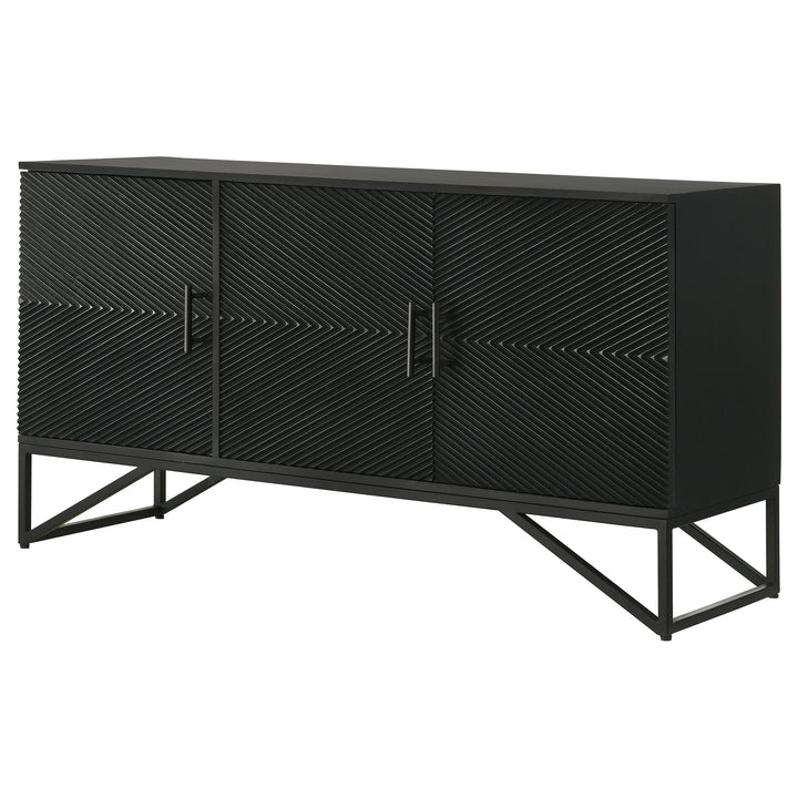 Riddell 3-door Accent Cabinet Black