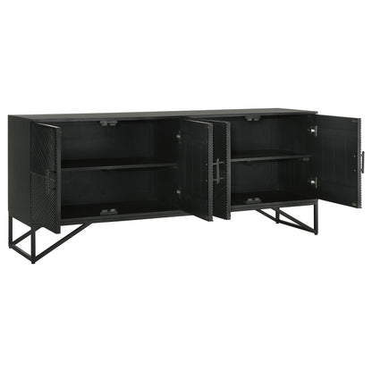 Riddell 4-door Accent Cabinet Black