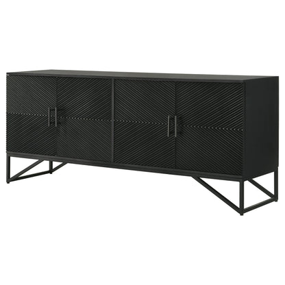 Riddell 4-door Accent Cabinet Black