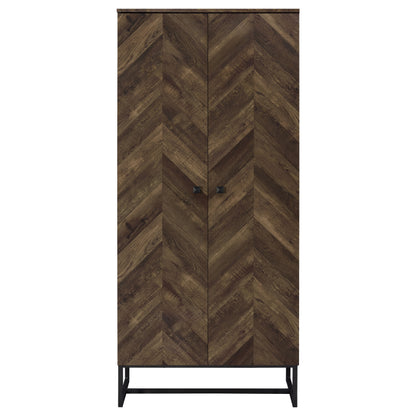 Carolyn 2-door Accent Cabinet Rustic Oak and Gunmetal