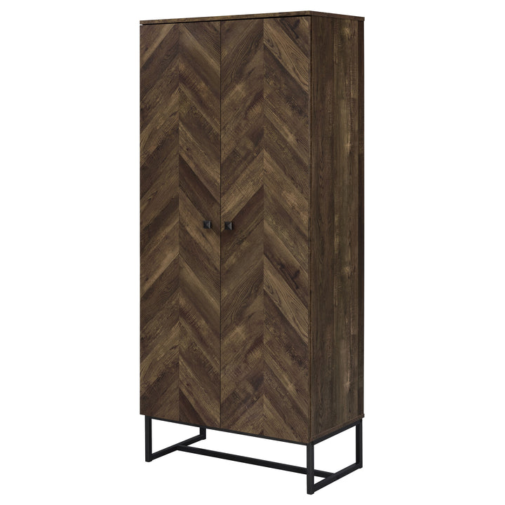 Carolyn 2-door Accent Cabinet Rustic Oak and Gunmetal