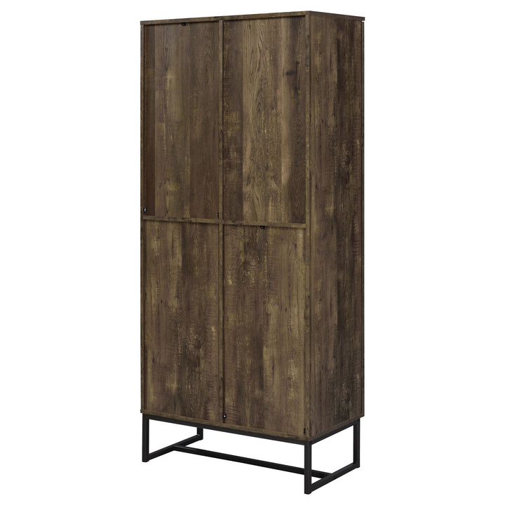 Carolyn 2-door Accent Cabinet Rustic Oak and Gunmetal