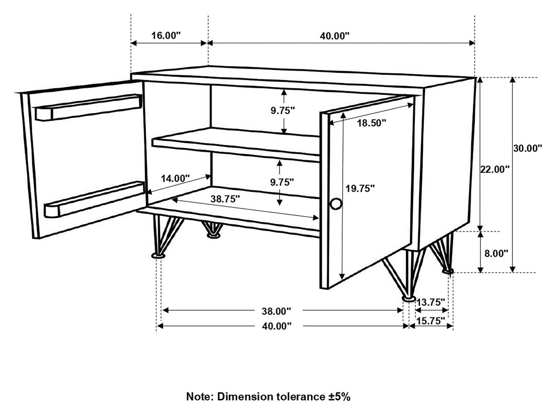 Eileen Rectangular 2-door Accent Cabinet Natural