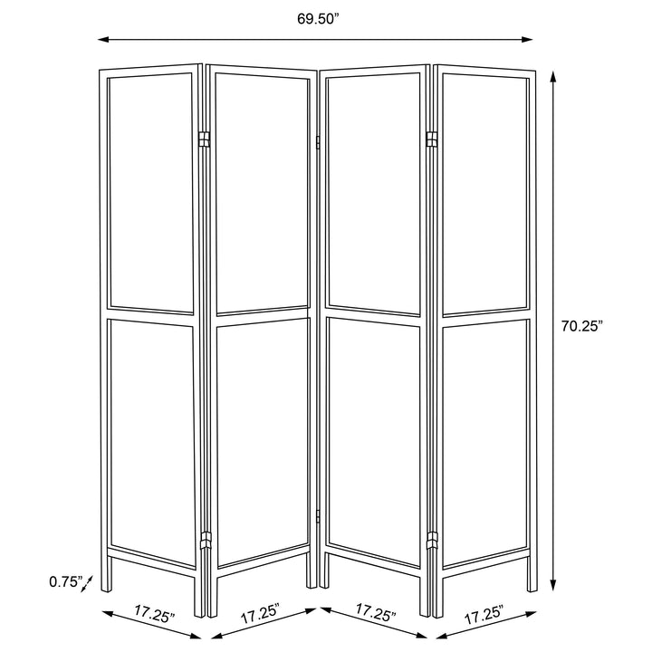 Deepika 4-panel Folding Screen Tobacco and Cappuccino