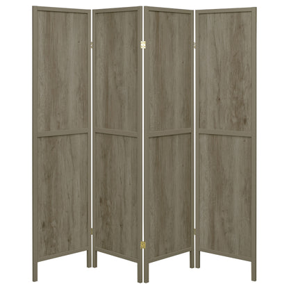 Deepika 4-panel Folding Screen Grey Driftwood