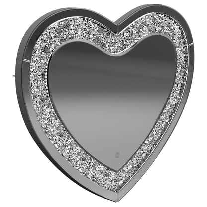 Aiko Heart Shape Wall Mirror Silver