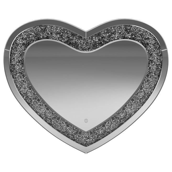 Aiko Heart Shape Wall Mirror Silver