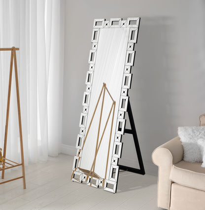 Tavin Geometric Frame Cheval Mirror