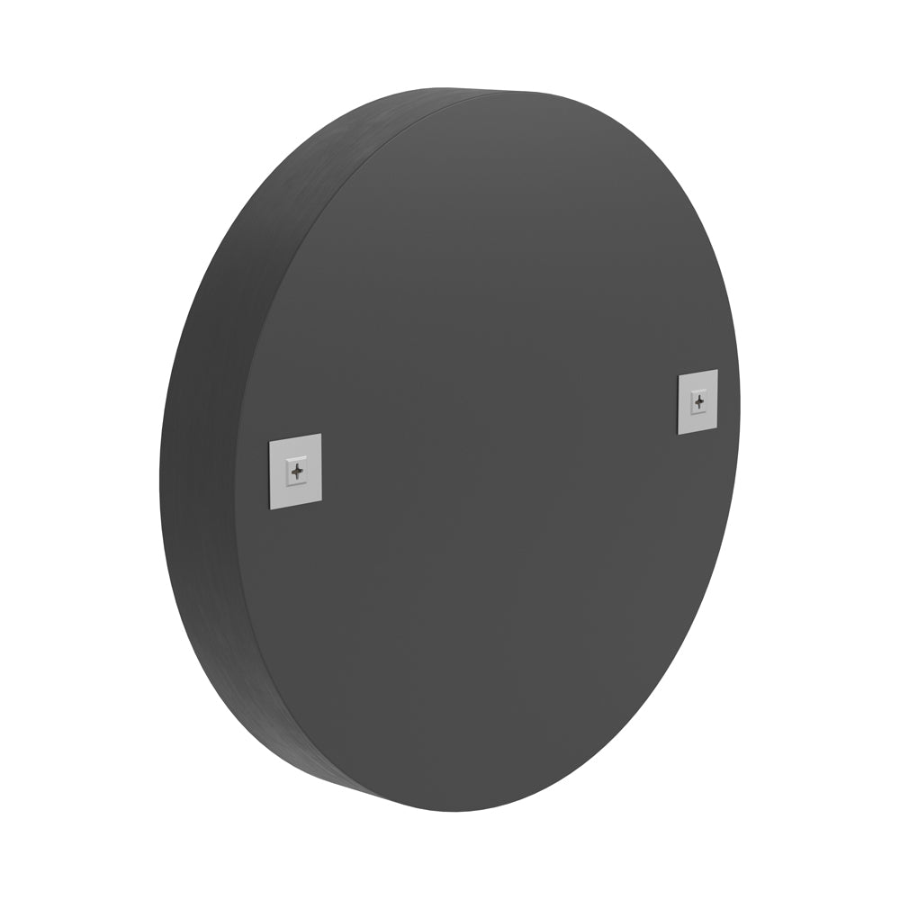 Round Mirror with Shelf Black