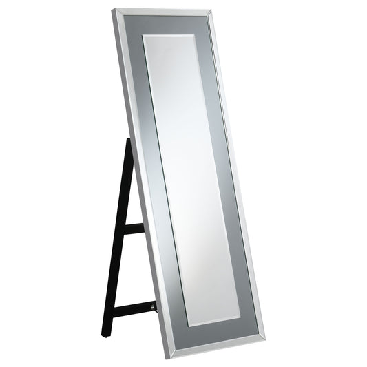 Eugene Rectangular Cheval Mirror with LED Light Silver