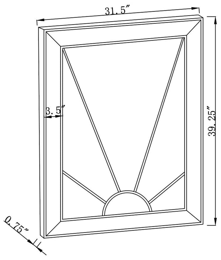 Calixte Rectangular Wall Mirror Champagne and Grey