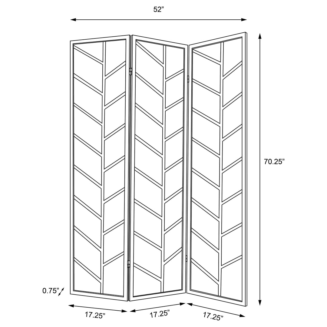 Mila Foldable 3-panel Screen Walnut and Linen