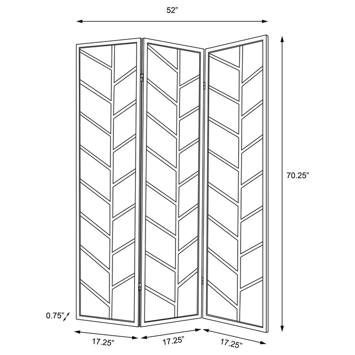 Mila Foldable 3-panel Screen Walnut and Linen