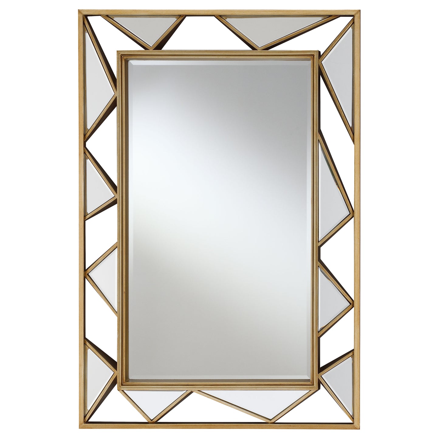 Rhonda Rectangular Geometric Wall Mirror Gold