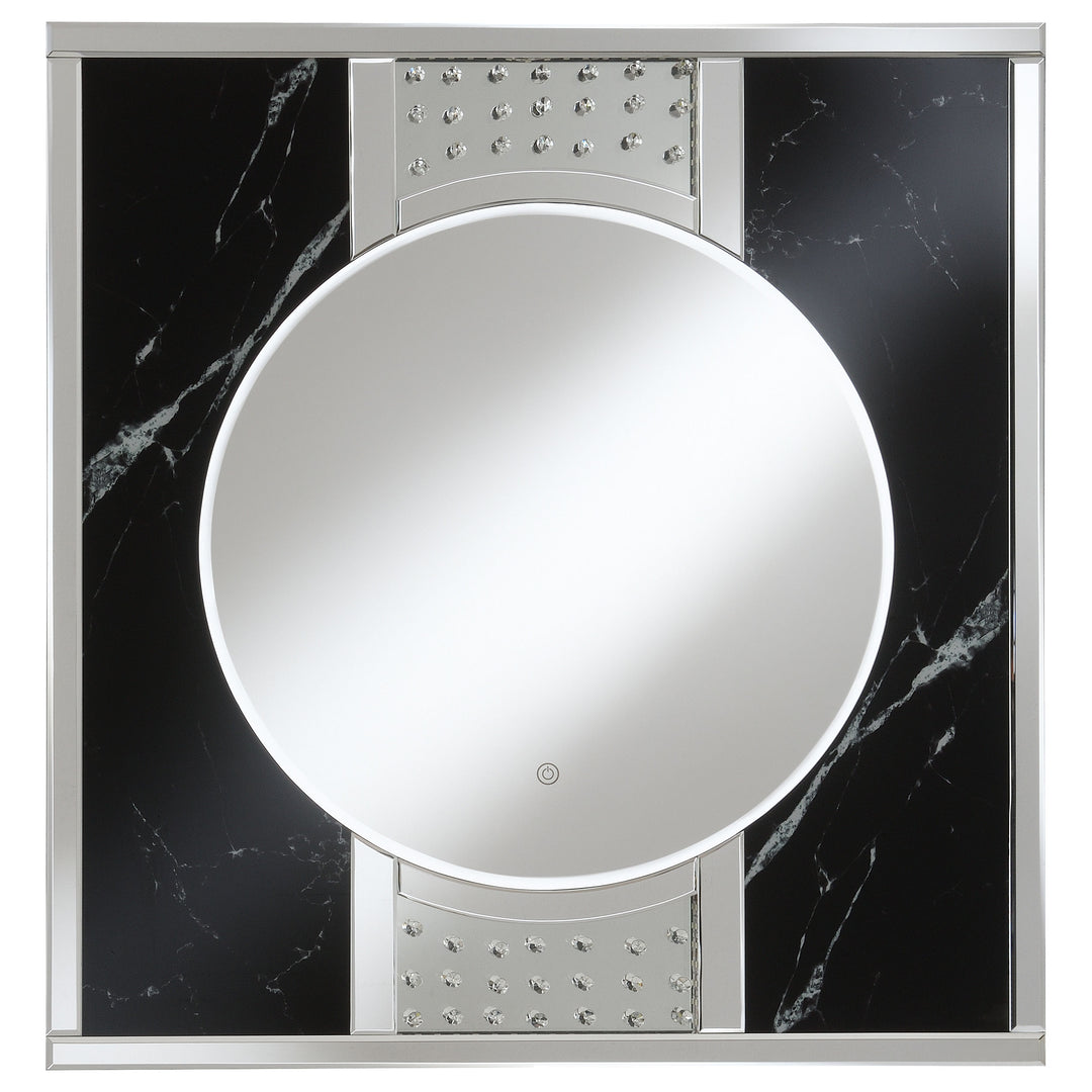 Carter Square LED Wall Mirror Silver and Black