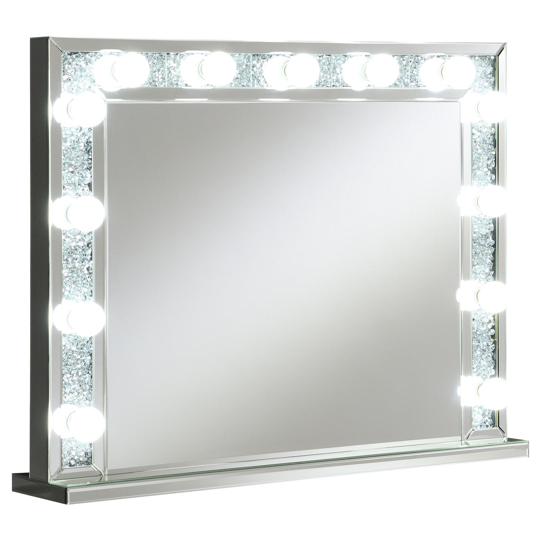 Wilmer Rectangular Table Vanity Mirror with Lighting Silver