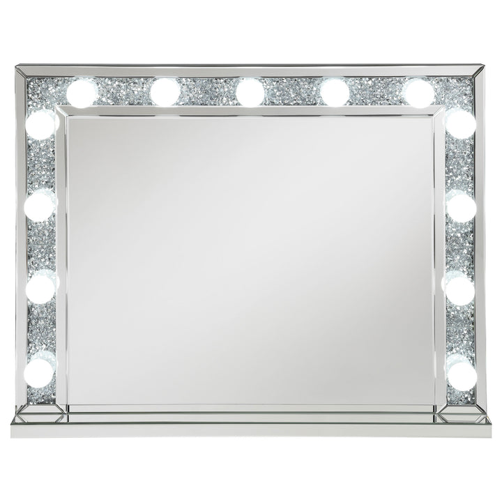 Wilmer Rectangular Table Vanity Mirror with Lighting Silver