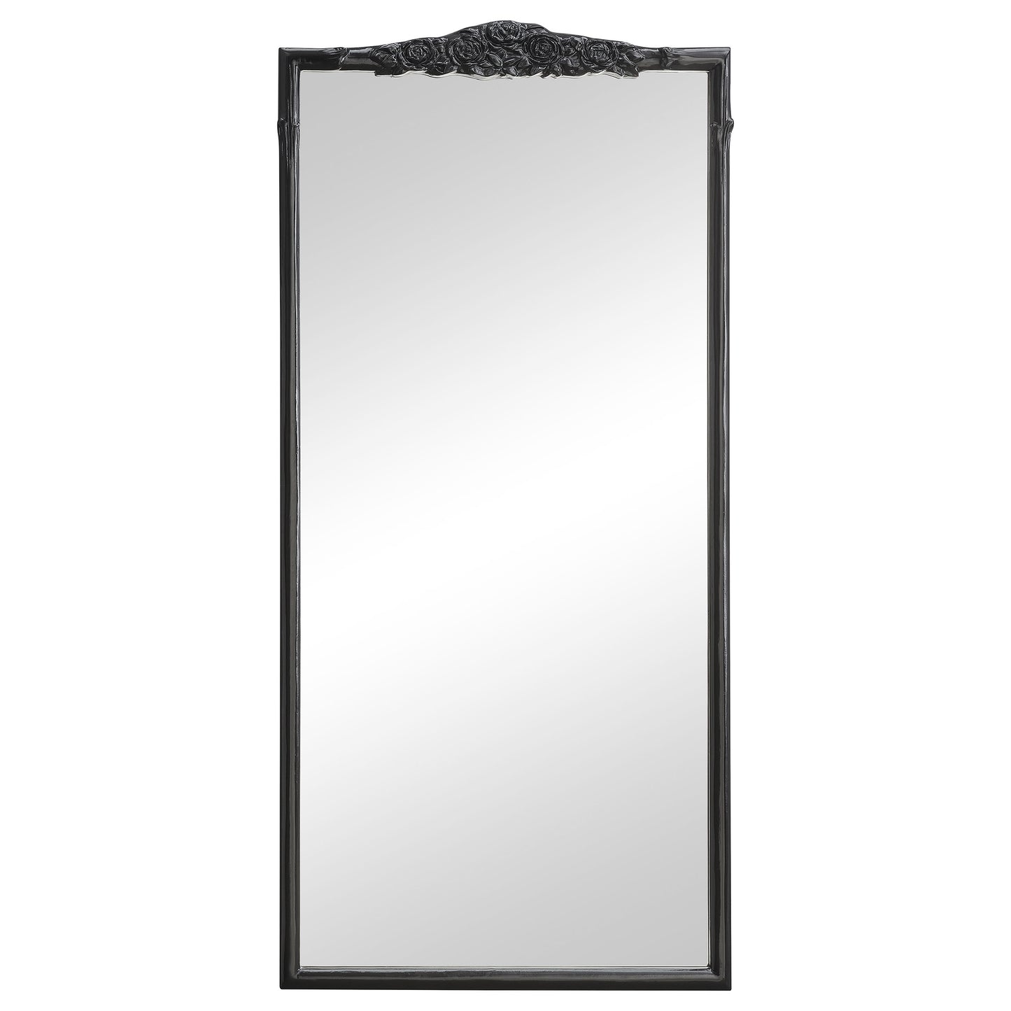 Sylvie French Provincial Rectangular Floor Mirror Black