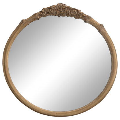 Sylvie French Provincial Round Wall Floor Mirror Vintage Brown