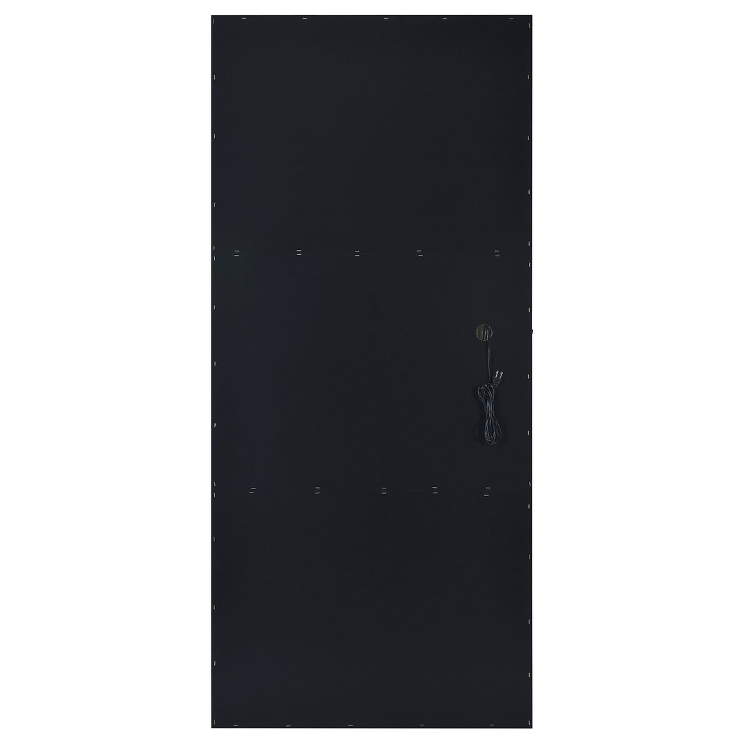 Zayan Full Length Floor Mirror With Lighting Black High Gloss