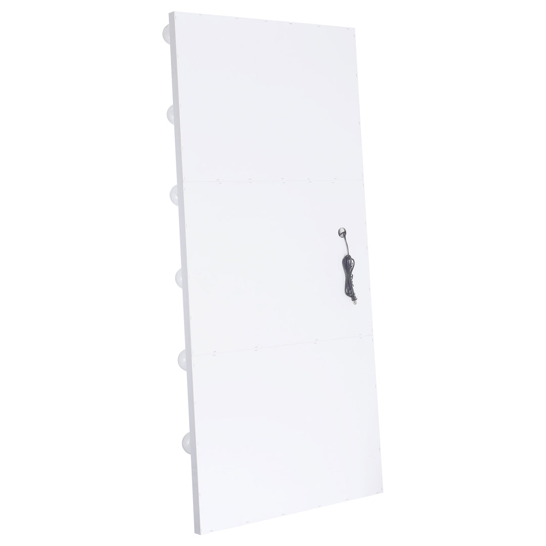 Zayan Full Length Floor Mirror With Lighting White High Gloss