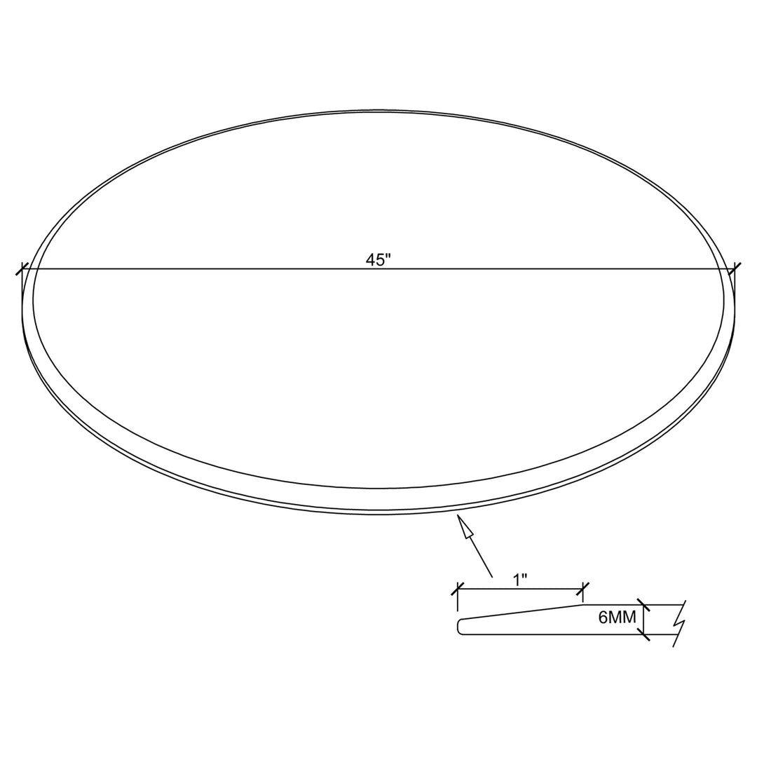 45" 6mm Round Glass Table Top Clear