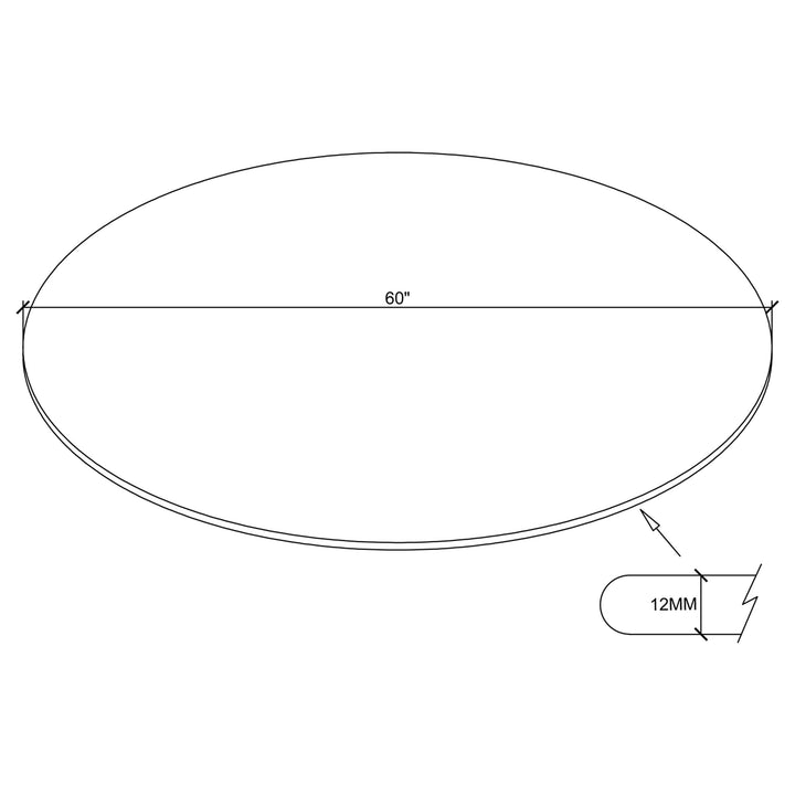 60" 12mm Round Glass Table Top Clear