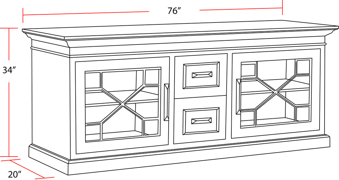 House Sundance - Smokey Grey 76 In.Tv Console