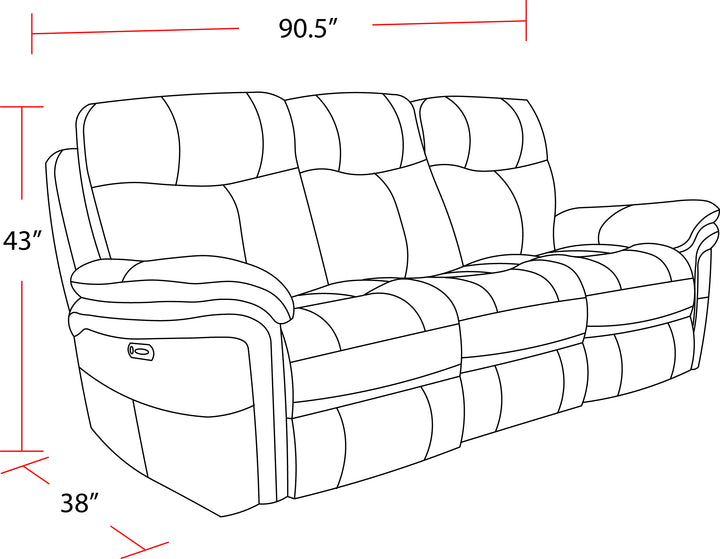 Living Mason - Charcoal Power Reclining Sofa