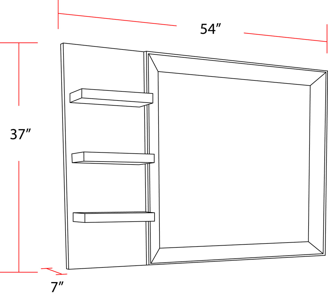 House Pure Modern Bedroom Mirror with Shelves