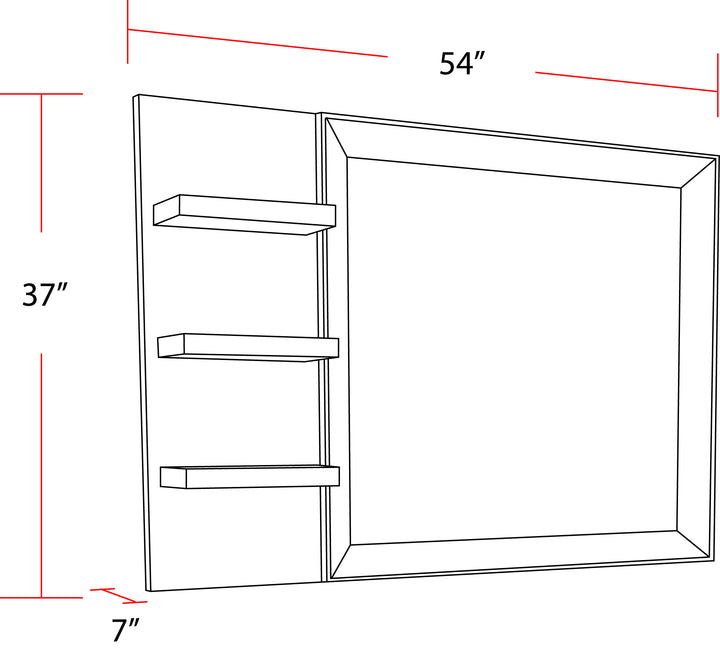 House Pure Modern Bedroom Mirror with Shelves