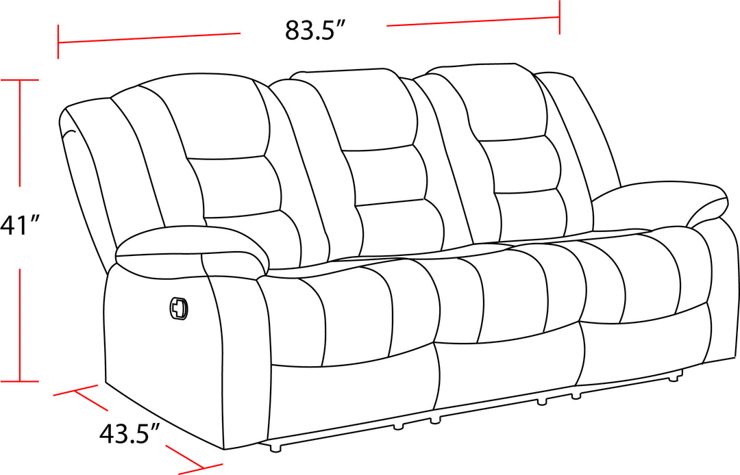 Living Bolton - Misty Storm Manual Reclining Sofa