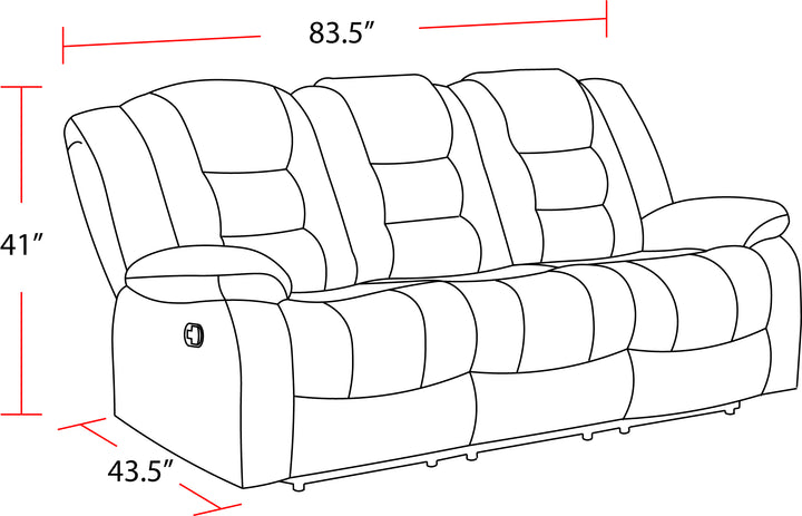 Living Bolton - Misty Storm Manual Reclining Sofa