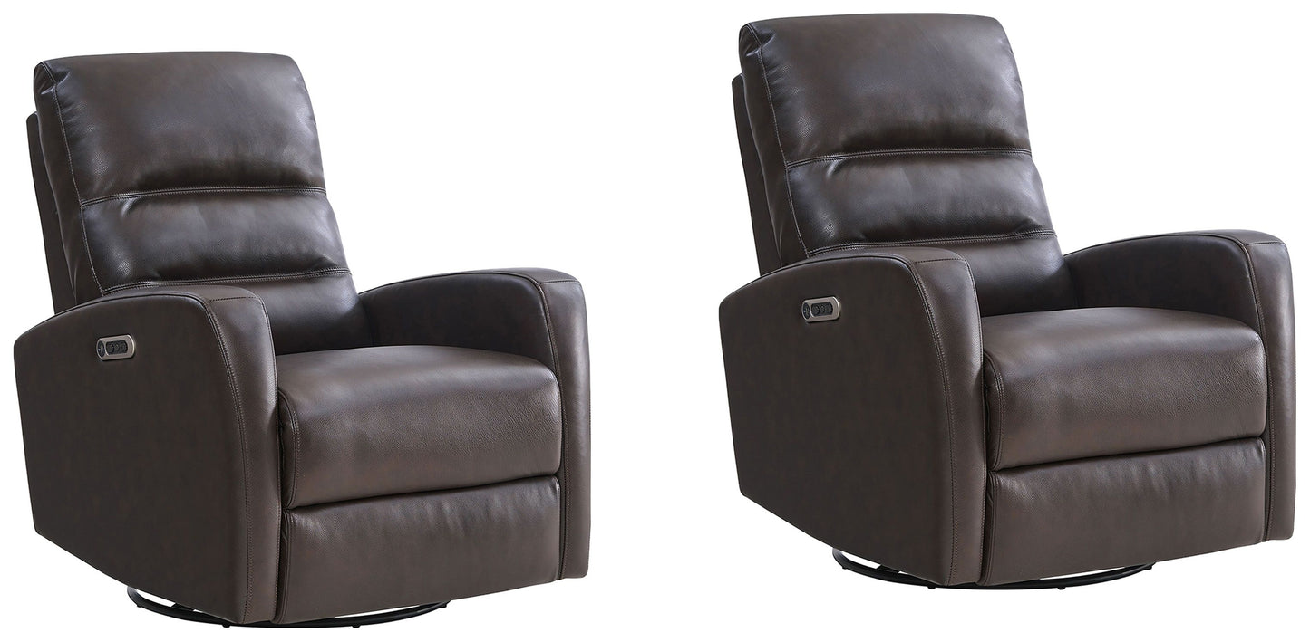 Living Ringo - Florence Brown Power Swivel Glider Recliner Two Pack