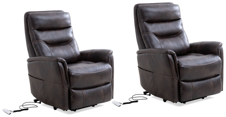 Living Gemini - Truffle Power Lift Recliner with Articulating Headrest Two Pack