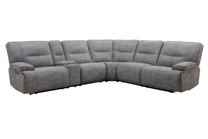 Living Gladiator - Sky 6 Piece Modular Power Reclining Sectional with Power Adjustable Headrests