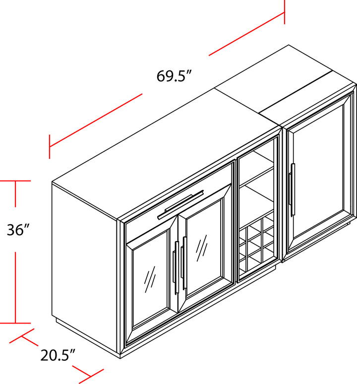 House Pure Modern Dining Multi-Functional Server with Bar Cabinet