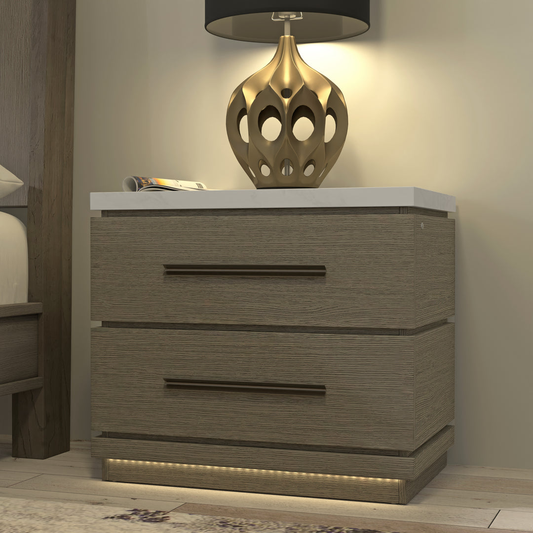 House Pure Modern Bedroom 2 Drawer Nightstand