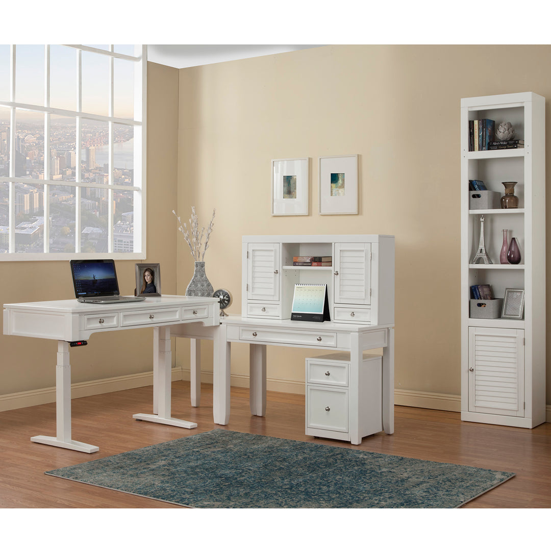 Parker House Boca Power Lift L Desk with Hutch File and Bookcase