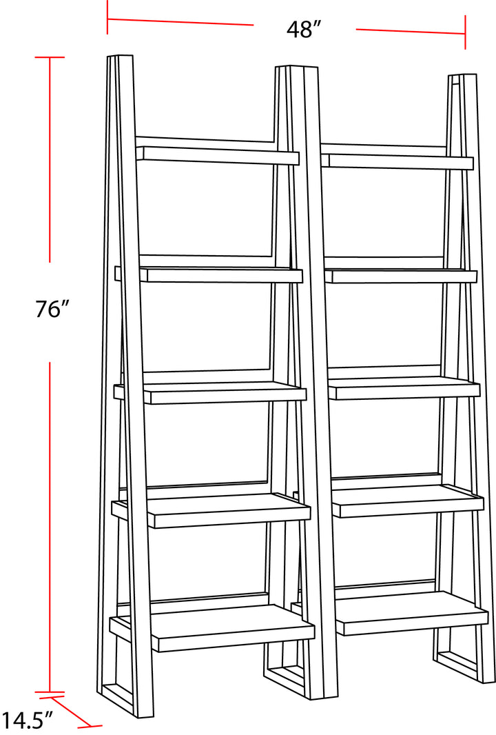 House Tempe - Grey Stone Pair Of Etagere Bookcases