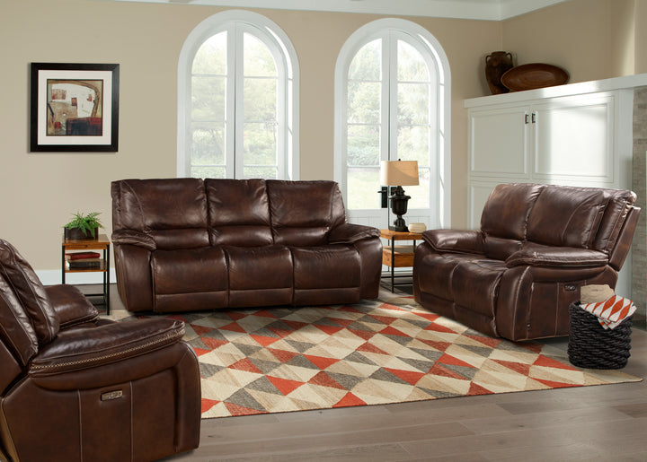 Living Vail - Burnt Sienna Power Reclining Sofa Loveseat and Recliner